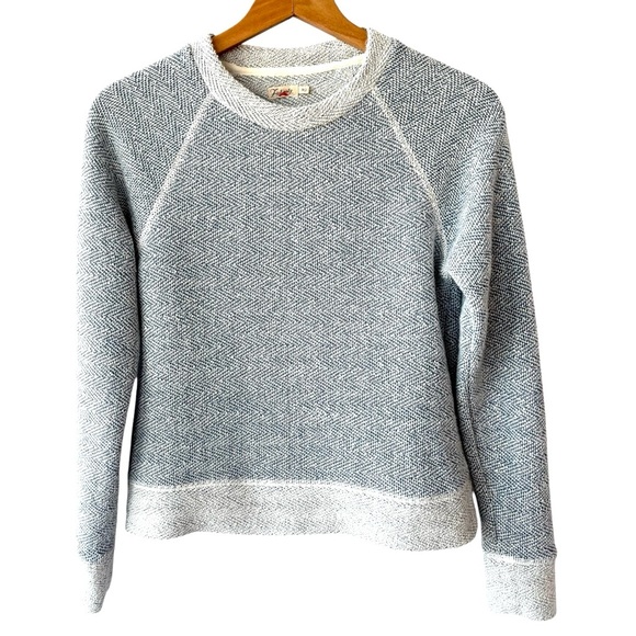 FAHERTY Whitewater Bells French Terry Soft Crewneck Sweatshirt Blue White Women - Picture 9 of 11